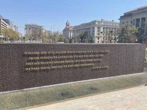 World War I Memorial Peace Fountain, Image Credit: National Park Service