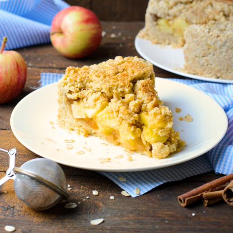 Slice of apple crumble