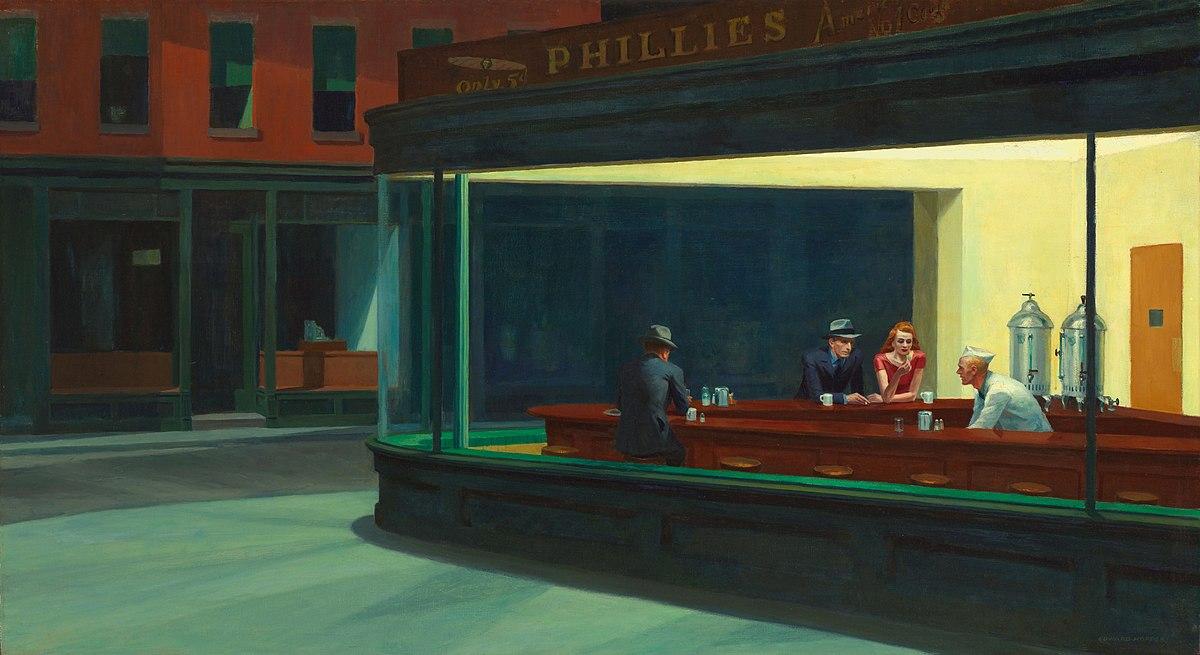 Painting Nighthawks by Edward Hopper