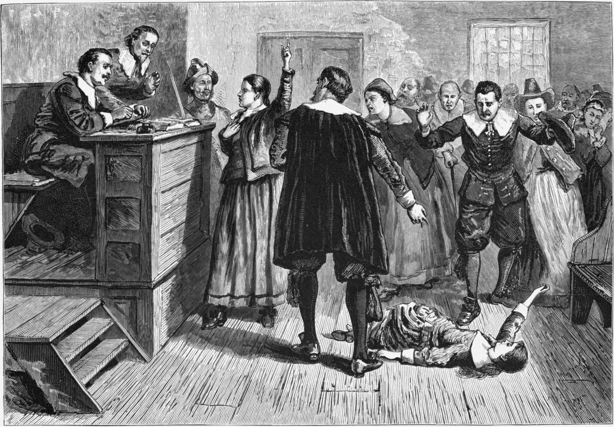 Lithograph of the Salem Witch Trials